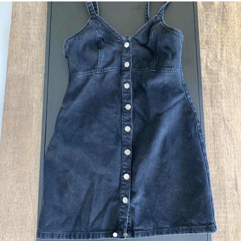 Black denim dress